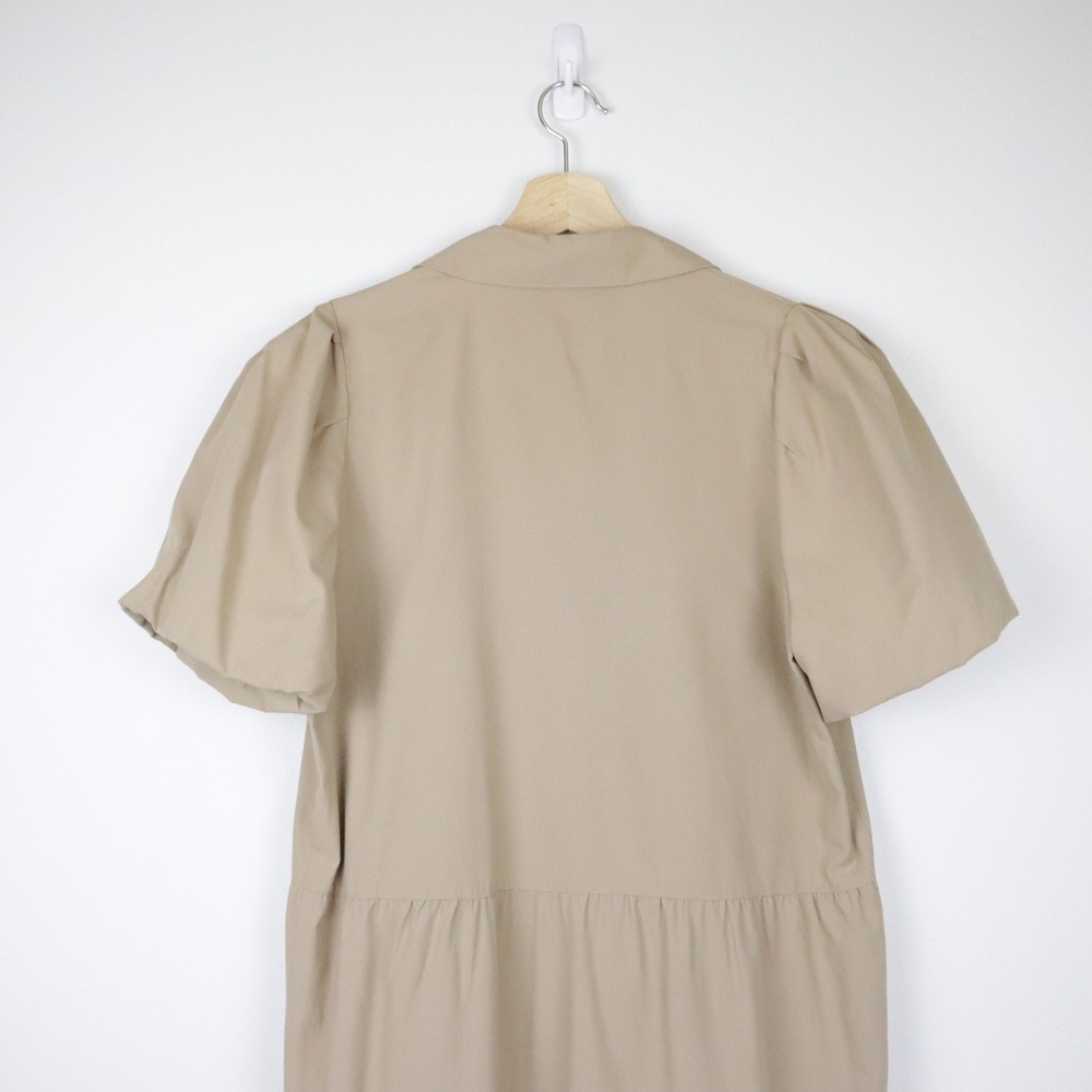 Brochu Walker The Havana Dress‎ Medium Sahara Tan Tiered Midi Shirtdress - Picture 7 of 12